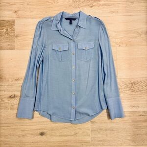 WHBM Light Blue Button-Up Utility Shirt - 0